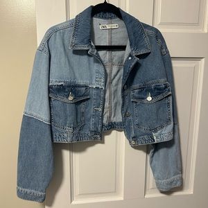 Zara Cropped Jean Jacket